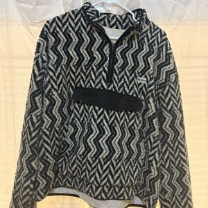 Rip Curl Black and White Zigzag Men's Zip Up Sweater